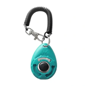 Clicker pentru dresaj caini, cu curea pentru incheietura
